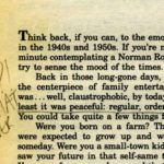 Close up of a page in a book. Underlined in the book is part of a sentence that says “least it was peaceful: regular, ordered, and…”. In the margins next to the underlined sentence someone wrote in capital letters, “ explanation point, question mark WHAT EVER”.A woman dressed in an apron and wearing a hat is looking up at the camera and holding a book open with her right hand. She looks a little disappointed with what has been written in the margins of the book.