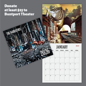 Examples of the Narrators 2025 calendar with collage images