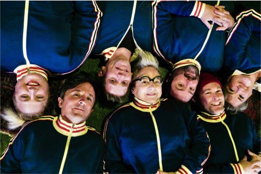 From left: Samantha Schmitz, Matt Petraglia, Erik Edborg, Erin Rollman, Brian Colonna, Evan Weissman and Hannah Duggan pose during a photo shoot at Buntport Theater on Saturday, Dec. 6, 2025, in Denver, Colorado. The company has made it for 25 years performing only original plays in creates in collaboration, and is being recognized as the Denver Gazette True West Awards' 2025 Colorado Theater 'Person' of the Year. (Rebecca Slezak/Special to The Denver Gazette)